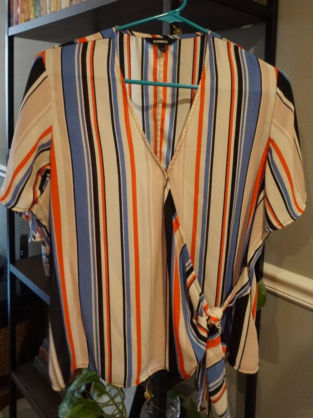 Stripped Blouse with Tie Closure